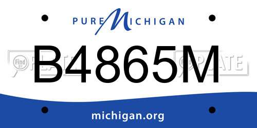 B4865M Michigan License Plate