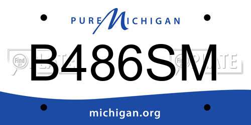 B486SM Michigan License Plate