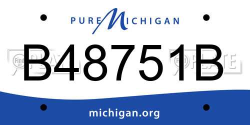 B48751B Michigan License Plate