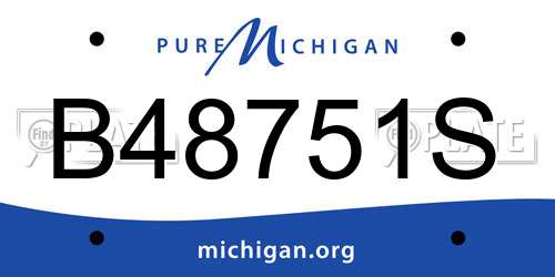 B48751S Michigan License Plate