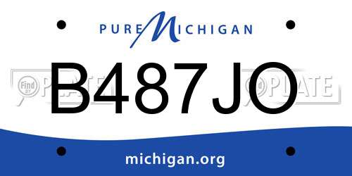 B487JO Michigan License Plate