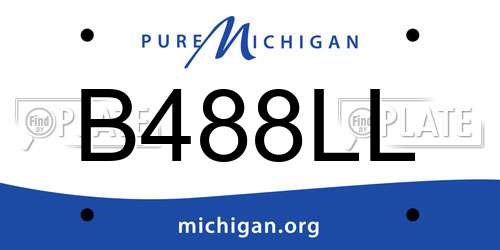 B488LL Michigan License Plate