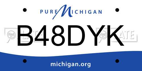 B48DYK Michigan License Plate