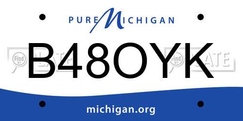 B48OYK Michigan License Plate