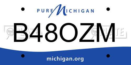 B48OZM Michigan License Plate