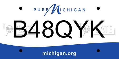 B48QYK Michigan License Plate