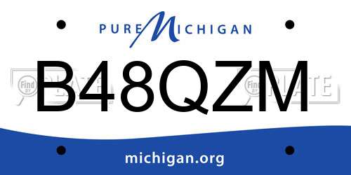 B48QZM Michigan License Plate