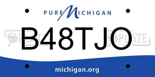 B48TJO Michigan License Plate