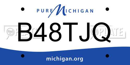 B48TJQ Michigan License Plate