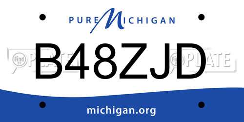 B48ZJD Michigan License Plate