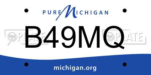 B49MQ Michigan License Plate