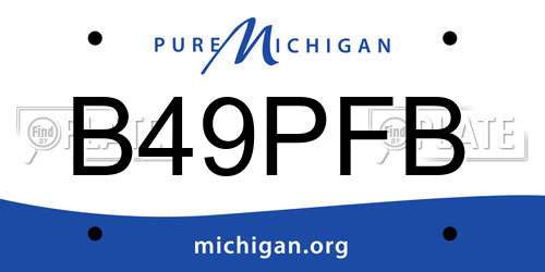 B49PFB Michigan License Plate