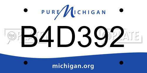 B4D392 Michigan License Plate
