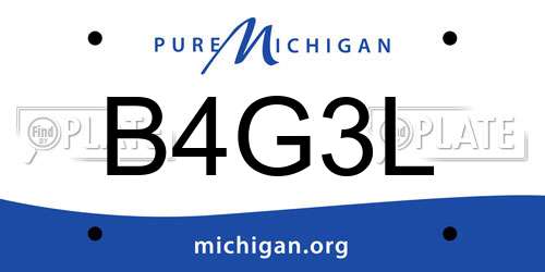 B4G3L Michigan License Plate