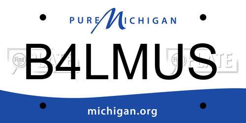 B4LMUS Michigan License Plate