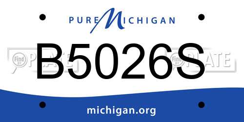 B5026S Michigan License Plate