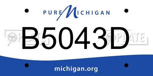 B5043D Michigan License Plate