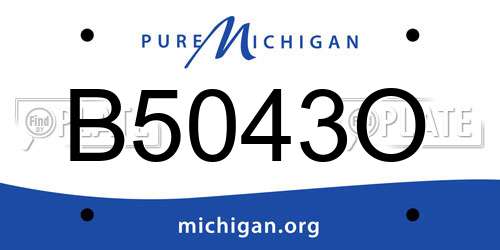 B5043O Michigan License Plate