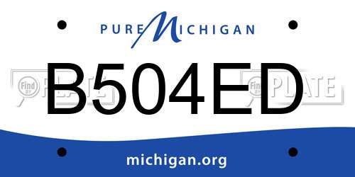 B504ED Michigan License Plate