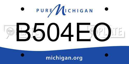 B504EO Michigan License Plate