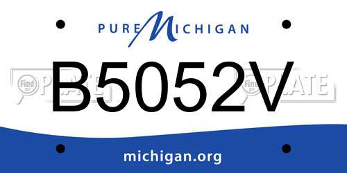 B5052V Michigan License Plate