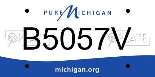 B5057V Michigan License Plate