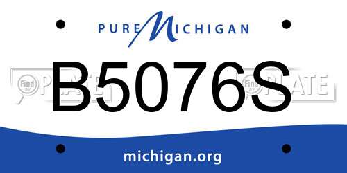 B5076S Michigan License Plate