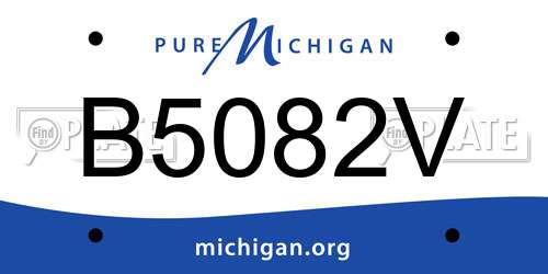 B5082V Michigan License Plate