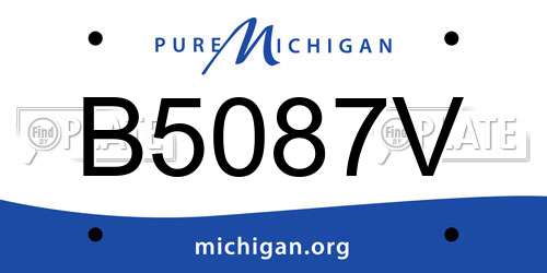 B5087V Michigan License Plate