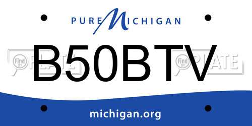 B50BTV Michigan License Plate
