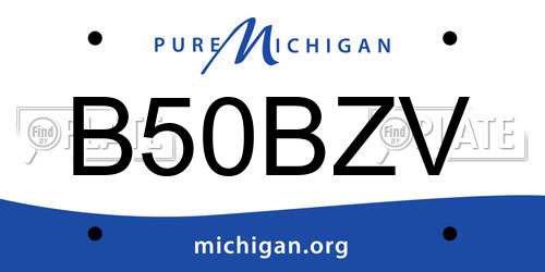 B50BZV Michigan License Plate