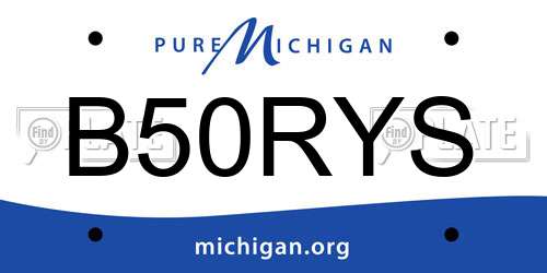 B50RYS Michigan License Plate