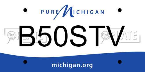 B50STV Michigan License Plate