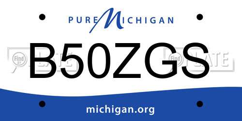 B50ZGS Michigan License Plate