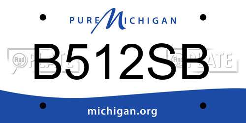 B512SB Michigan License Plate