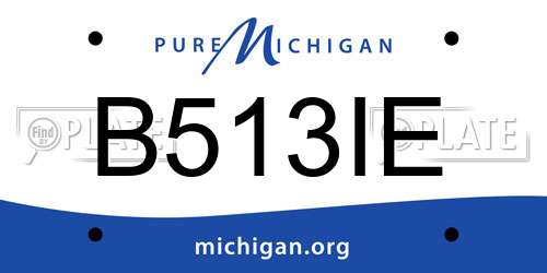 B513IE Michigan License Plate