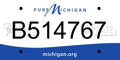 B514767 Michigan License Plate
