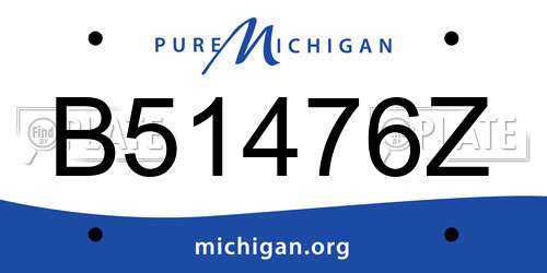 B51476Z Michigan License Plate