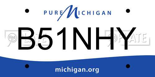 B51NHY Michigan License Plate