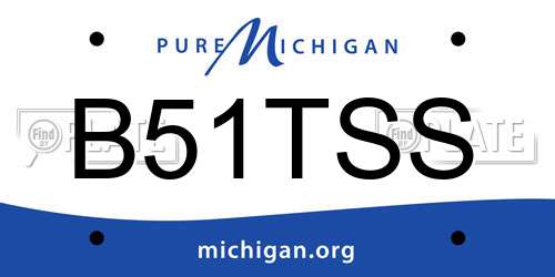 B51TSS Michigan License Plate