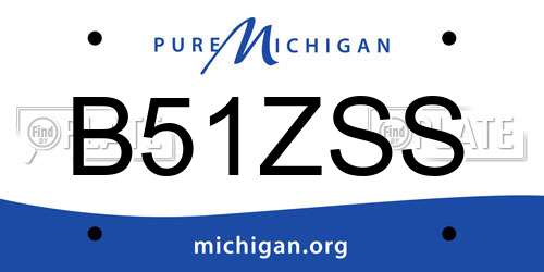 B51ZSS Michigan License Plate
