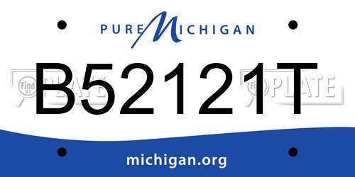 B52121T Michigan License Plate