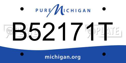 B52171T Michigan License Plate