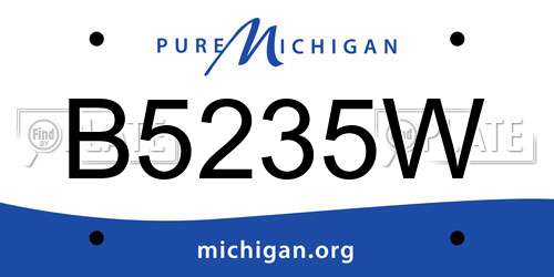B5235W Michigan License Plate
