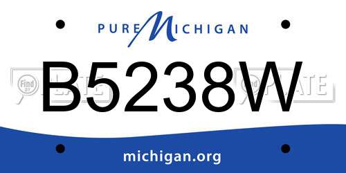 B5238W Michigan License Plate