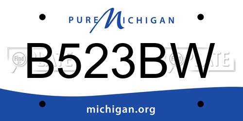 B523BW Michigan License Plate