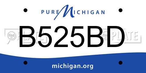 B525BD Michigan License Plate