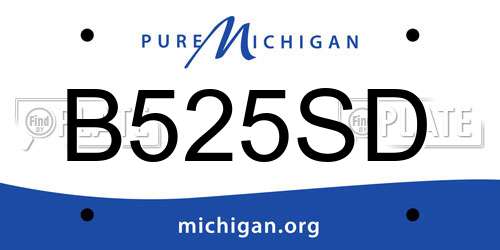 B525SD Michigan License Plate