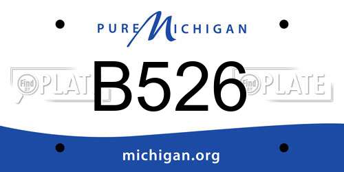 B526 Michigan License Plate
