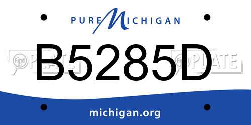 B5285D Michigan License Plate